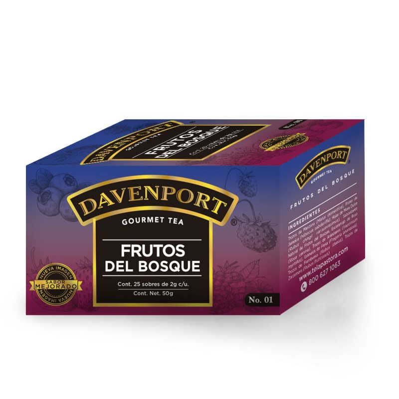 Té de Frutos del Bosque Caja 25 Piezas Davenport 1/25