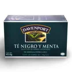 Té Negro con Menta Caja 25 Piezas Davenport 1/25