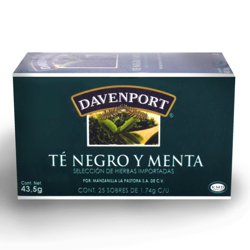 Té Negro con Menta Caja 25 Piezas Davenport 1/25