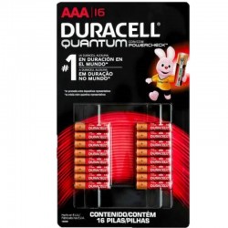 PILAS ALCALINAS AAA 16 PZAS DURACELL QUANTUM 1/16 098185