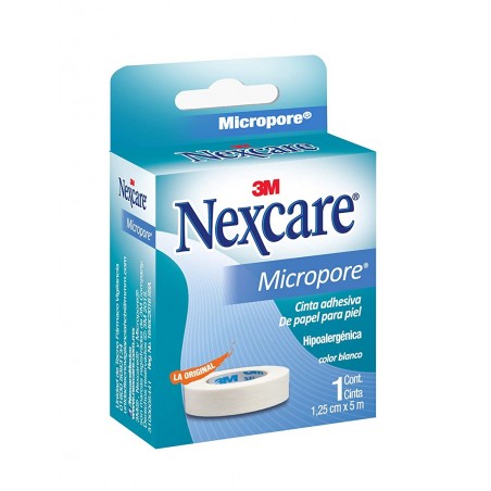 Cinta Adhesiva Nexcare 3M Micropore Blanca de 1.25 cm x 5 m