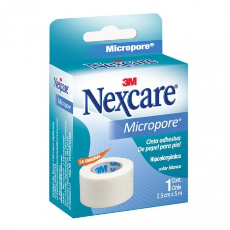 Cinta Adhesiva Nexcare 3M Micropore Blanca de 2.5 cm x 5 m