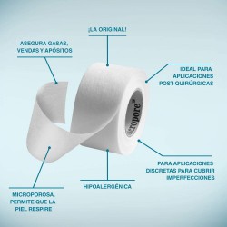 Cinta Adhesiva Nexcare 3M Micropore Blanca de 2.5 cm x 5 m