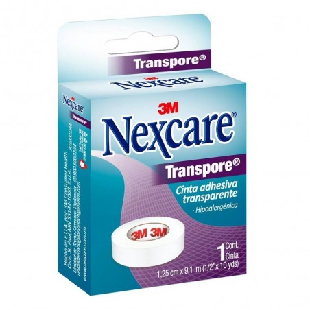 Cinta Adhesiva Nexcare Transpore Transparente 1.25 cm x 9 mts