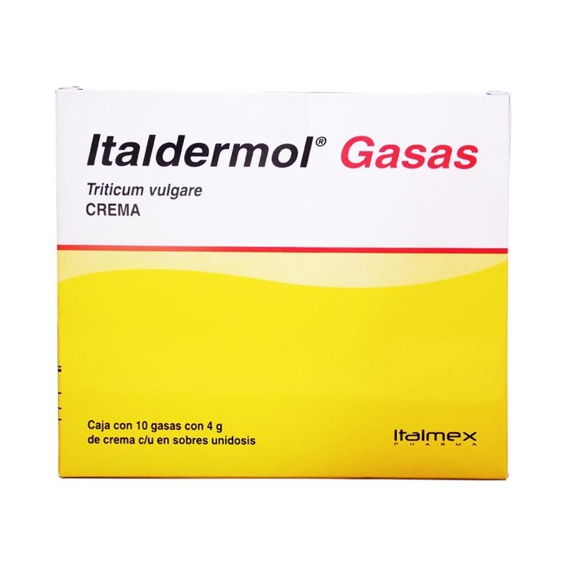 Gasas Italdermol 150 mg/gr 10 Gasas con 4 Gm de Crema