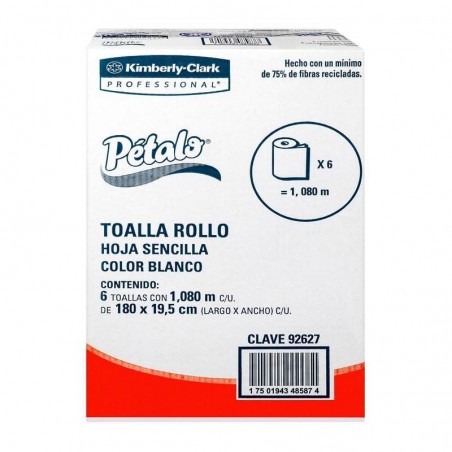 TOALLA EN ROLLO PARA MANOS PETALO 6/180 MTS 92627