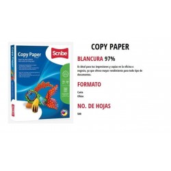 Caja de Papel Scribe Copy Paper Carta Blanco 75 gr 10/500 Hojas c/u 60383