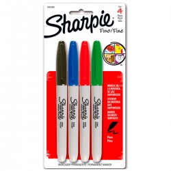 Marcador Permanente Sharpie Fine Colores 1/4 Piezas 80566