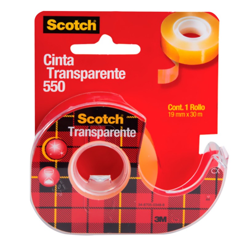 Cinta Adhesiva con Despachador 3M Scotch 550 de 19 mm X 30 m