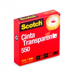 Cinta Adhesiva con Despachador 3M Scotch 550 de 12 mm X 30 m