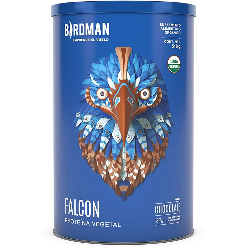 Proteina Vegetal Vegana Orgánica Birdman Falcon Sabor Chocolate 510 Gm