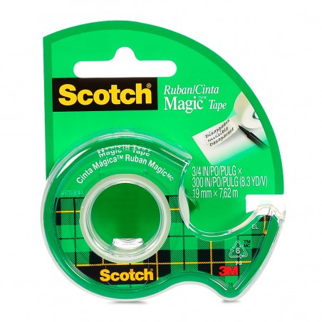 Cinta Mágica con Despachador 3M Scotch 810 de 18 mm X 7.6 m