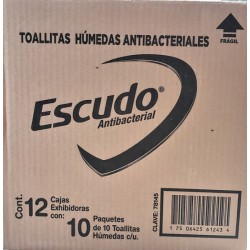 Caja de Toallitas Antibacteriales Escudo 120 Paquetes de 10 Piezas 1/1200 560036