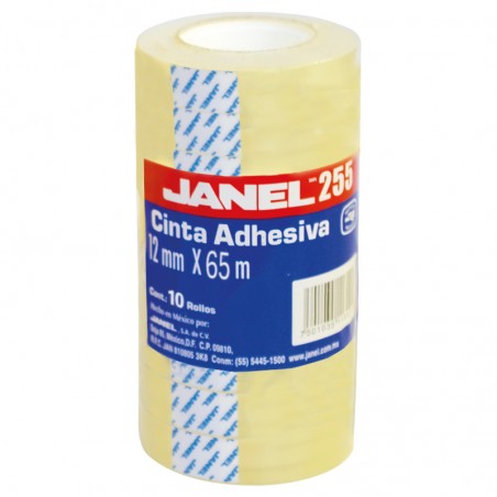 Cinta Adhesiva Janel 255 de 12 mm X 65 m 10 piezas 1/10