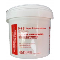 Toallitas Húmedas Desinfectantes H+S Cubeta 450 Piezas 1/450 560056