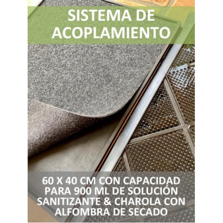 Tapete Sanitizante Rombos con Area de Secado 60 x 40 Cm Saniplus 1/1 296138