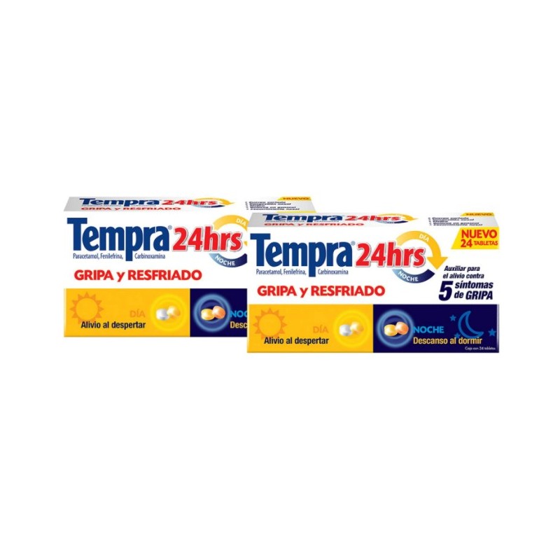 Tempra 24 Hrs Gripa y Resfriado 24 Tabletas