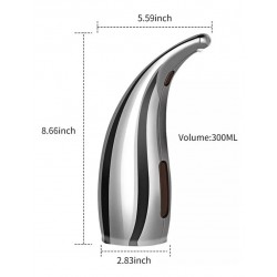 DISPENSADOR AUTOMATICO DE JABON / GEL 300 ML 1/1 MET023