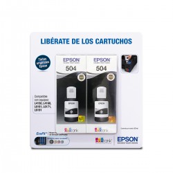 Pack de Botellas de Tinta Epson EcoTank T504120 BL Negro