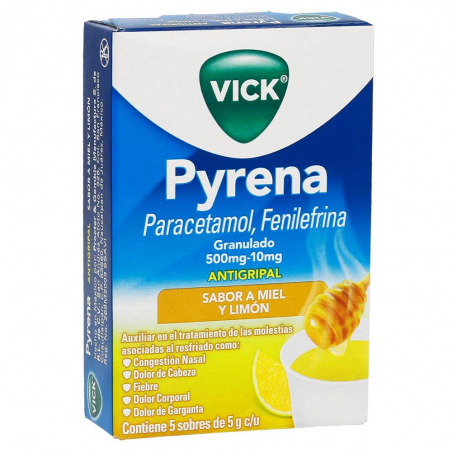 Antigripal Vick Pyrena Sabor Miel y Limón 5g  1/10 168889