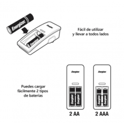 CARGADOR DE PILAS + 2 PILAS AA + 2 PILAS AAA ENERGIZER 1/4 162548