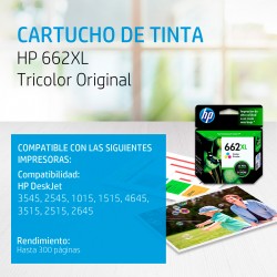 Cartucho de Tinta HP 662XL Advantage CZ106AL Tricolor
