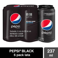 PEPSI BLACK SIN AZUCAR MINI LATA 237 ML 1/6 63406