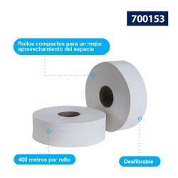 PAPEL HIGIENICO TORK BOBINA UNIVERSAL 6/400 700153