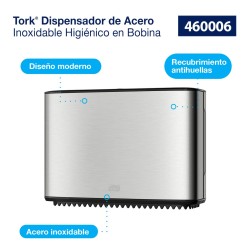 DESPACHADOR DE PAPEL HIGIENICO TORK ACERO 1/1 460006