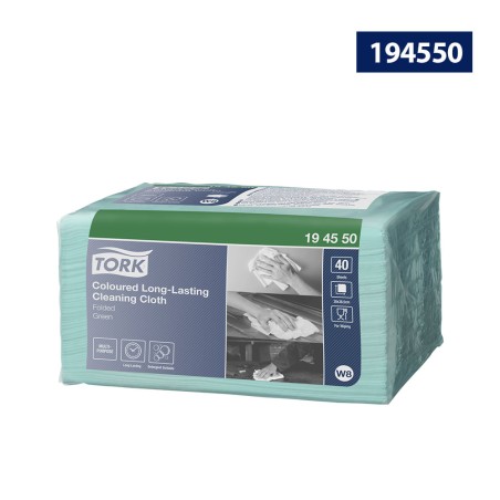 PAÑO DE LIMPIEZA INDUSTRIAL USO RUDO VERDE TORK 8/40 194550