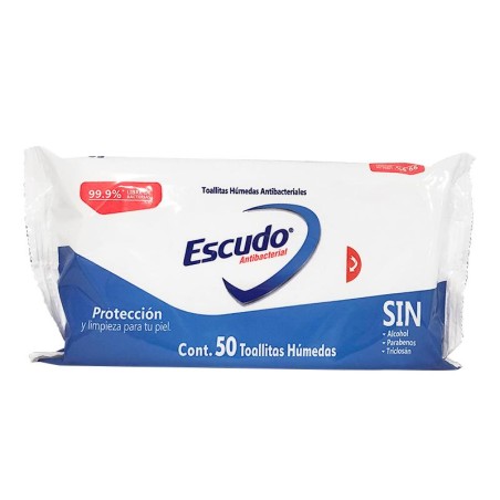 ESCUDO TOALLITAS HÚMEDAS ANTIBACTERIAL 1/50 92549