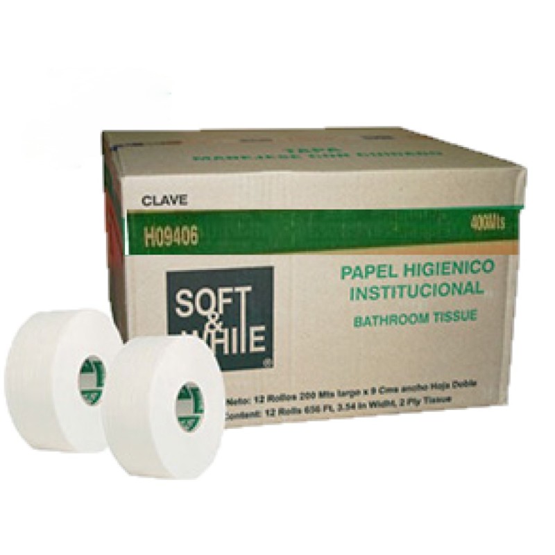 PAPEL HIGIÉNICO SOFT & WHITE LÍNEA 9 MR 6/400 H09406