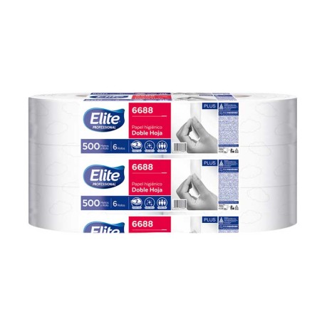 PAPEL HIGIENICO ELITE BOBINA JUMBO HD 6/500 6688