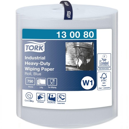 PAÑO INDUSTRIAL DE USO RUDO 750 HOJAS TORK 1/1 130080
