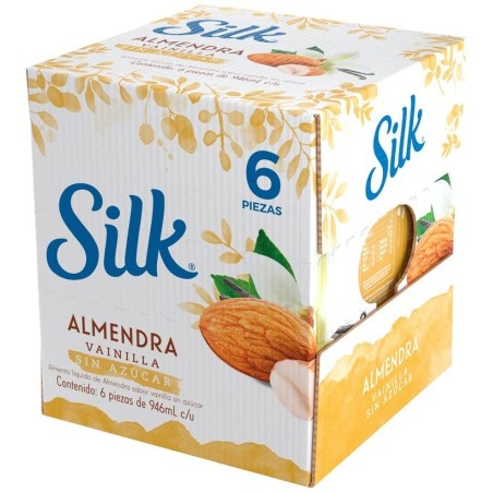 SILK ALMENDRA VAINILLA SIN AZUCAR ALIMENTO LIQUIDO CAJA 6/946 ML 98287