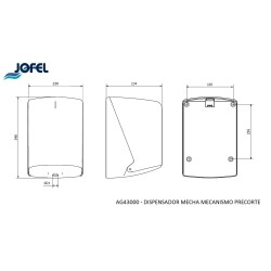 DISPENSADOR DE TOALLA DE PAPEL FLUIDO CENTRICO AZUR BLANCO C/REGULADOR JOFEL 1/1 AG42000