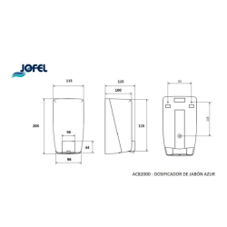 DISPENSADOR DE JABÓN AZUR MAXI RELLENABLE HUMO JOFEL 1/1 AC82000