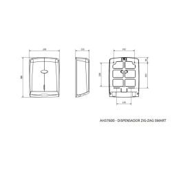 DISPENSADOR DE TOALLA INTERDOBLADAS SMART NEGRO JOFEL 1/1 AH37600