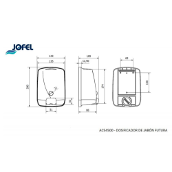 DISPENSADOR DE JABÓN FUTURA RELLENABLE ACERO INOXIDABLE BRILLO JOFEL 1/1 AC54500