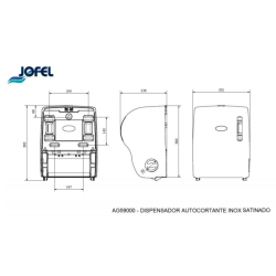 DISPENSADOR DE TOALLAS DE PAPEL PRE-CORTE ACERO INOXIDABLE 1/1 AG59000