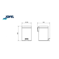 BOTE DE BASURA DE PEDAL, GRANDE JOFEL  1/1 IYL1012