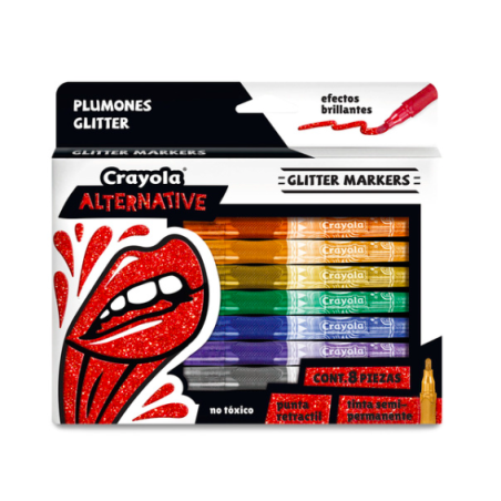 MARCADORES CRAYOLA ALTERNATIVE GLITTER 1/8 H-8971